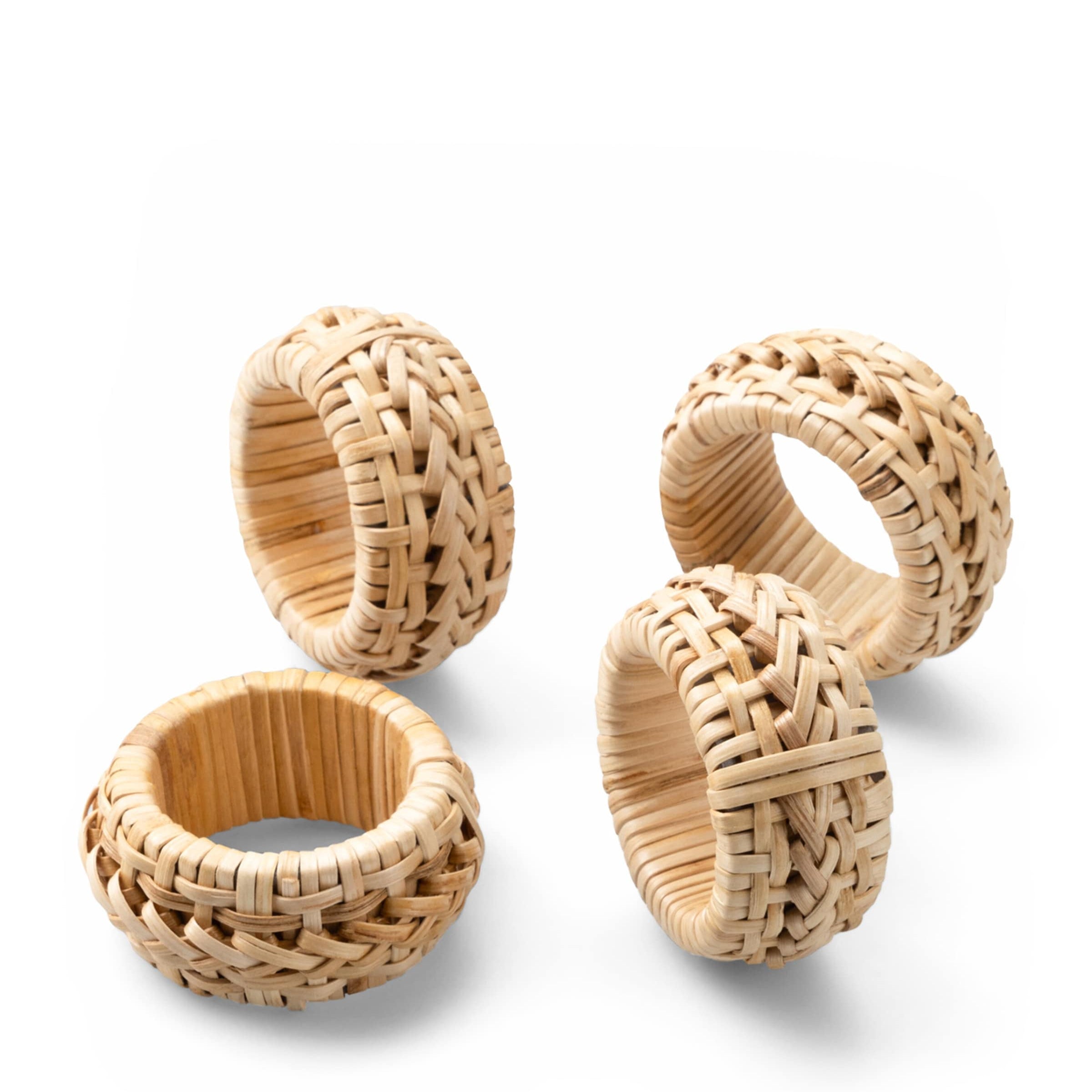 Set of 4 Wicker Napkin Rings (5cm)