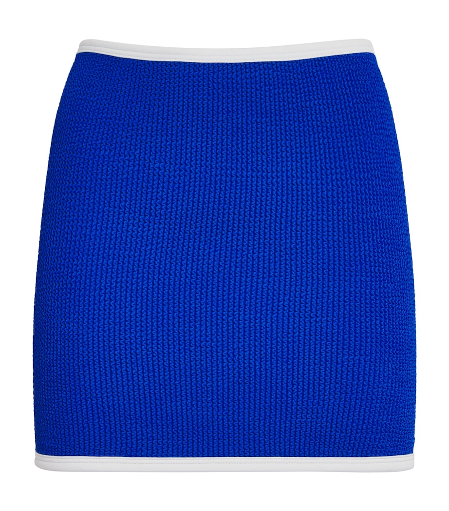 Hunza G Blue Crinkled Swim Skirt