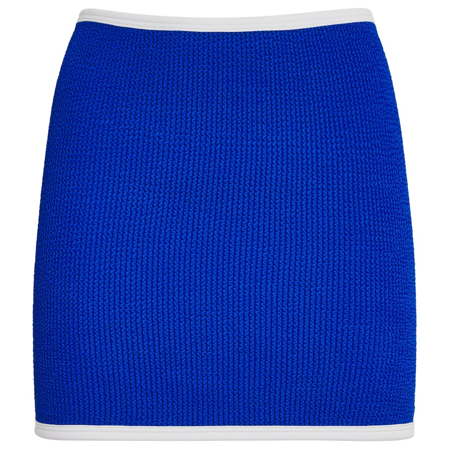 Hunza G Blue Crinkled Swim Skirt