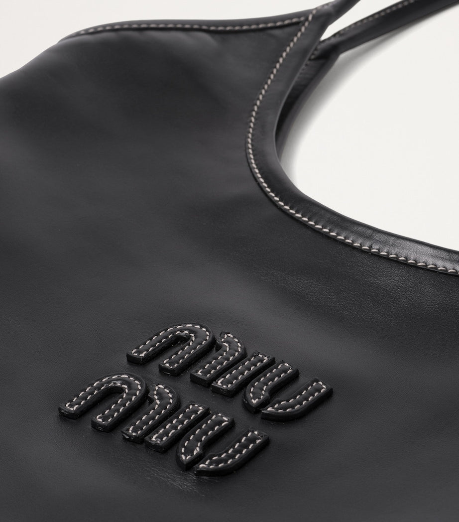 Black Leather Ivy Tote Bag