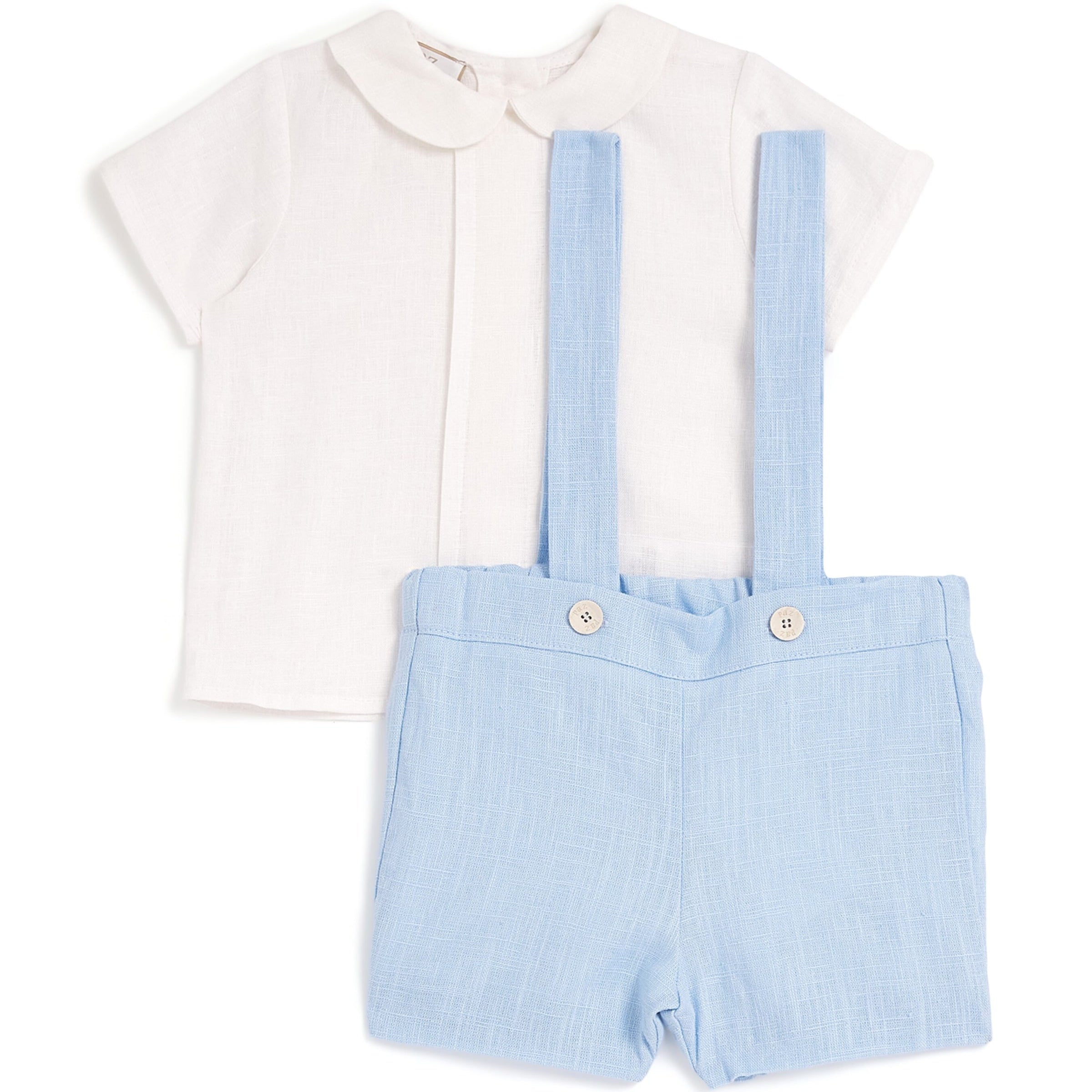 Paz Rodriguez Linen Ceremonia Shirt and Shorts Set (6 Months - 4 Years)