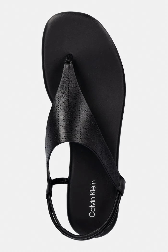 Calvin Klein kadın deri sandalet ORG FLAT SNDL THONG LTH AOP