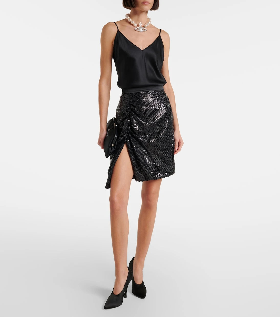 Vivienne Westwood - Panther gathered sequined midi skirt