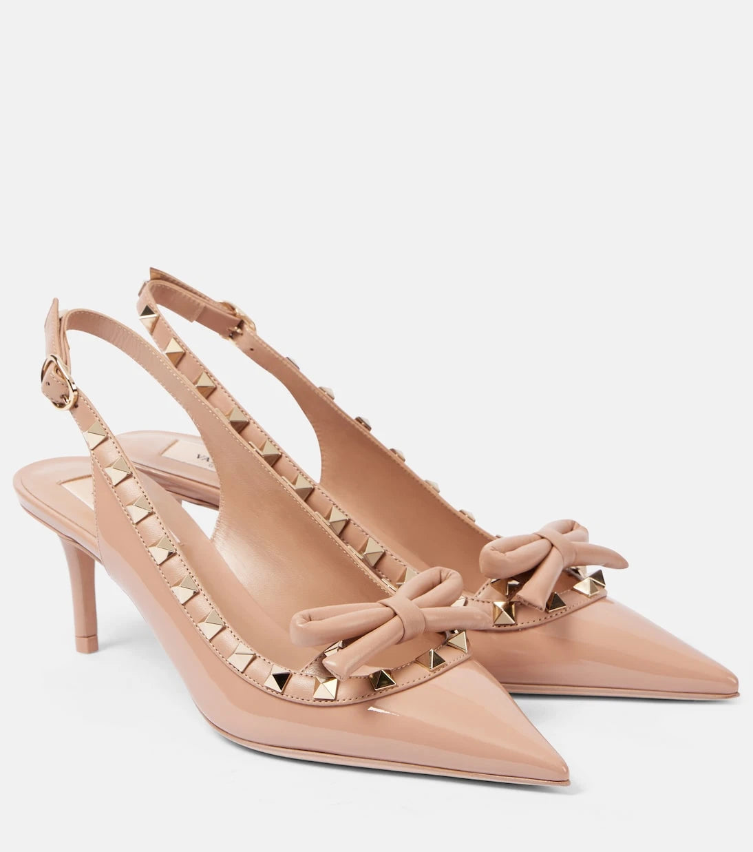 Valentino Garavani - Rockstud 60 patent leather slingback pumps