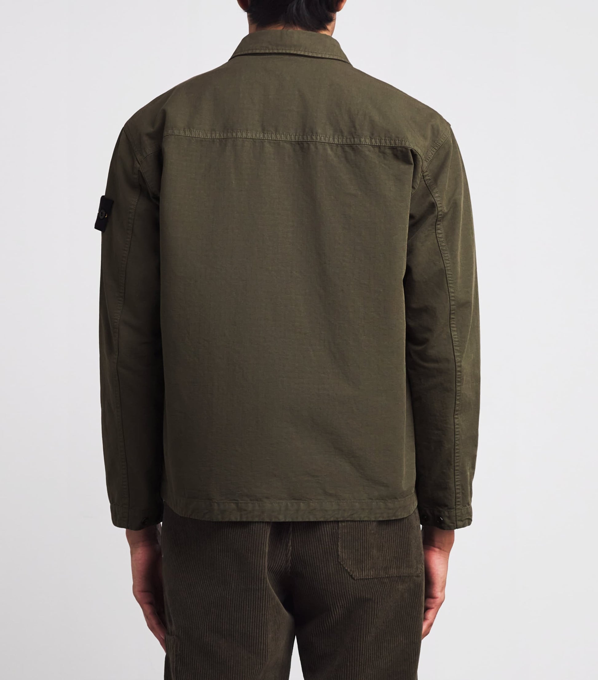 Stone Island Green Organic Cotton Ripstop Overshirt