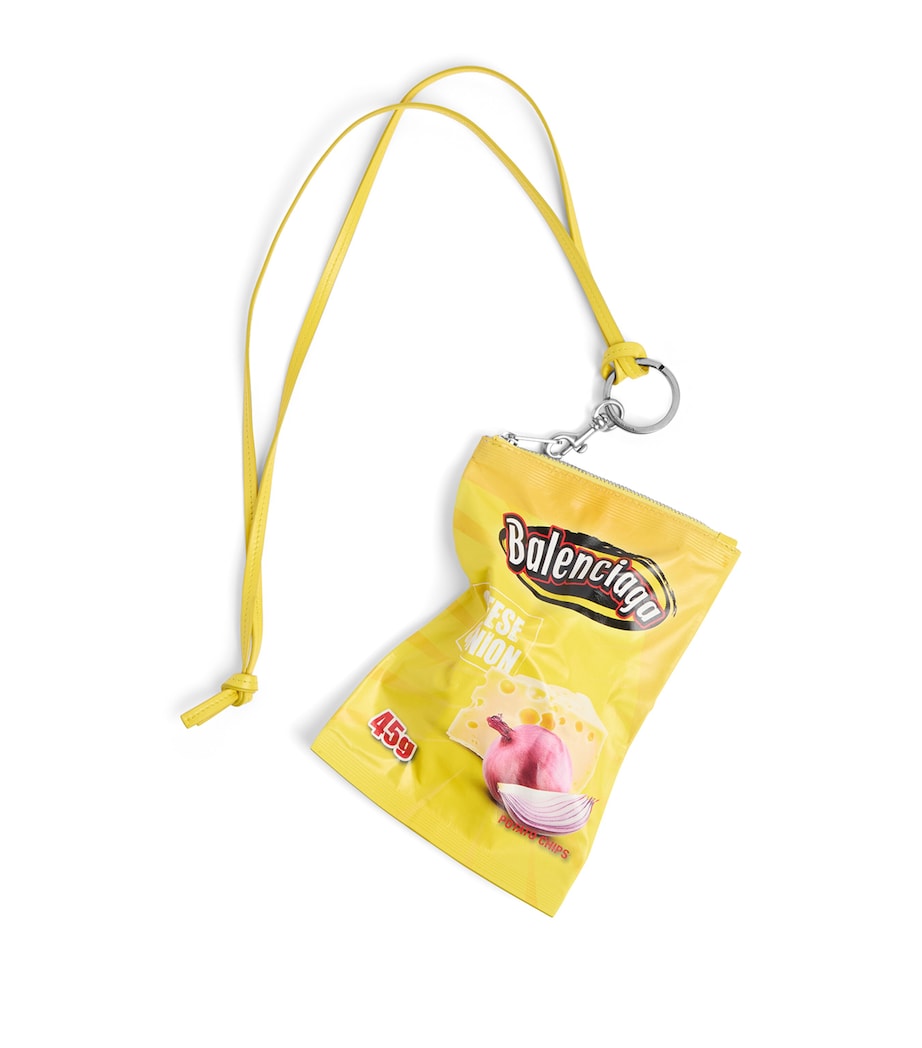 Balenciaga Calf Leather Chips Phone Pouch