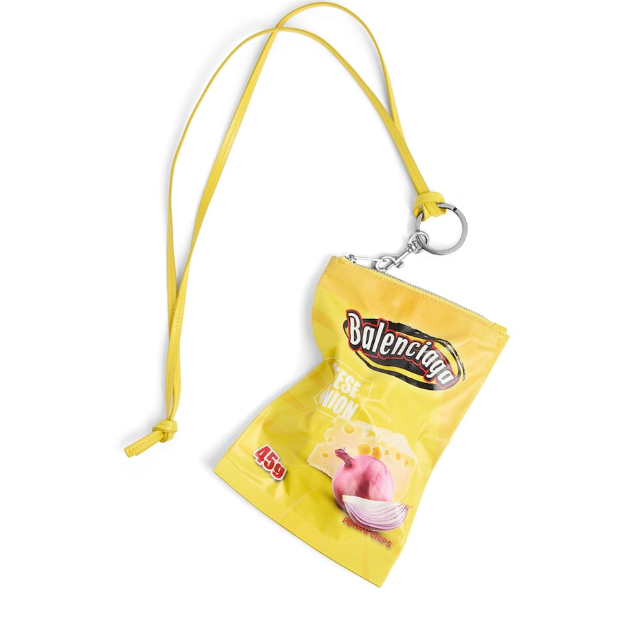 Balenciaga Calf Leather Chips Phone Pouch