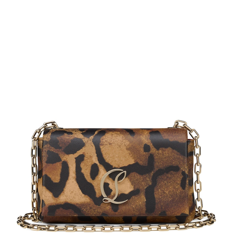 Brown Loubi54 Pony Hair Clutch Bag