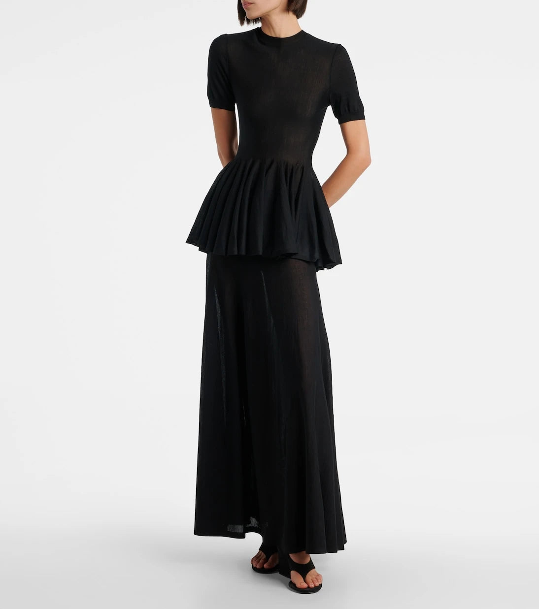 Alaïa - Belden oturtmalı bakire yün üst