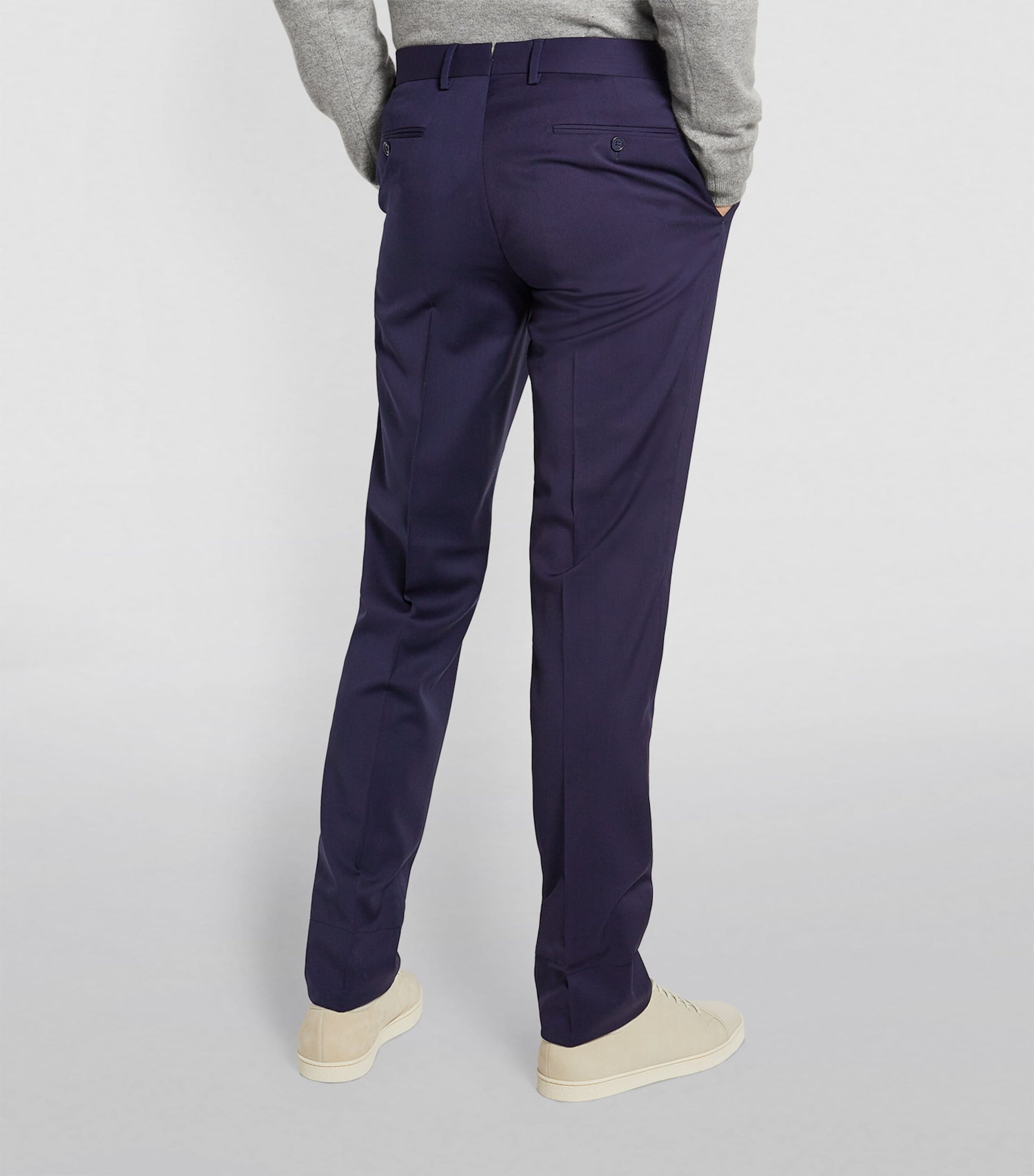 Wool Serge Straight Trousers