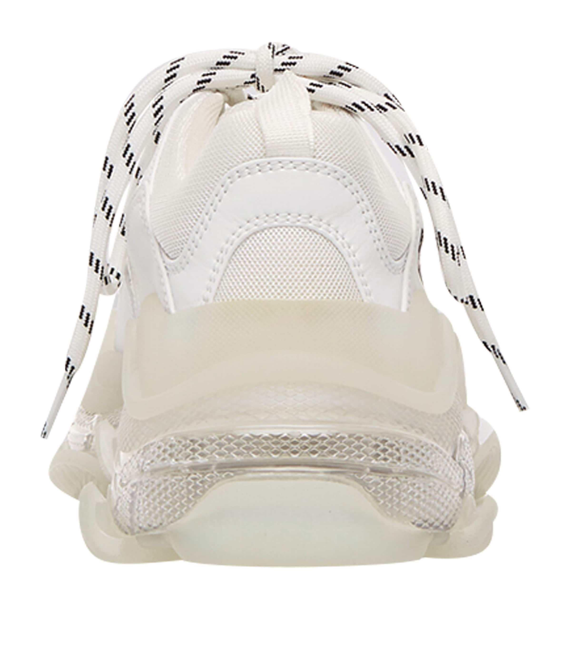 White Triple S Clear Sole Washed Sneakers