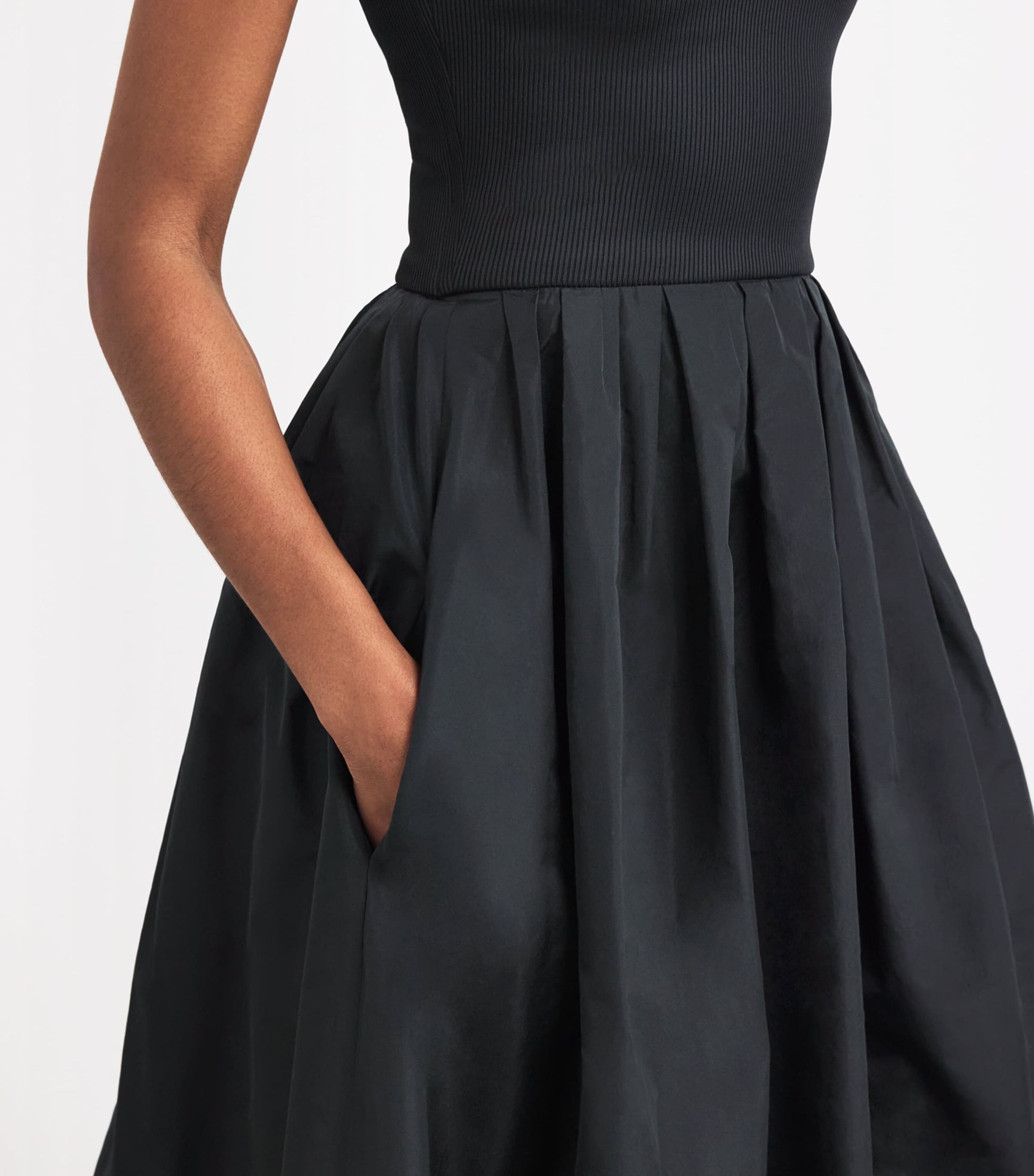 Maje Black Strapless Midi Dress