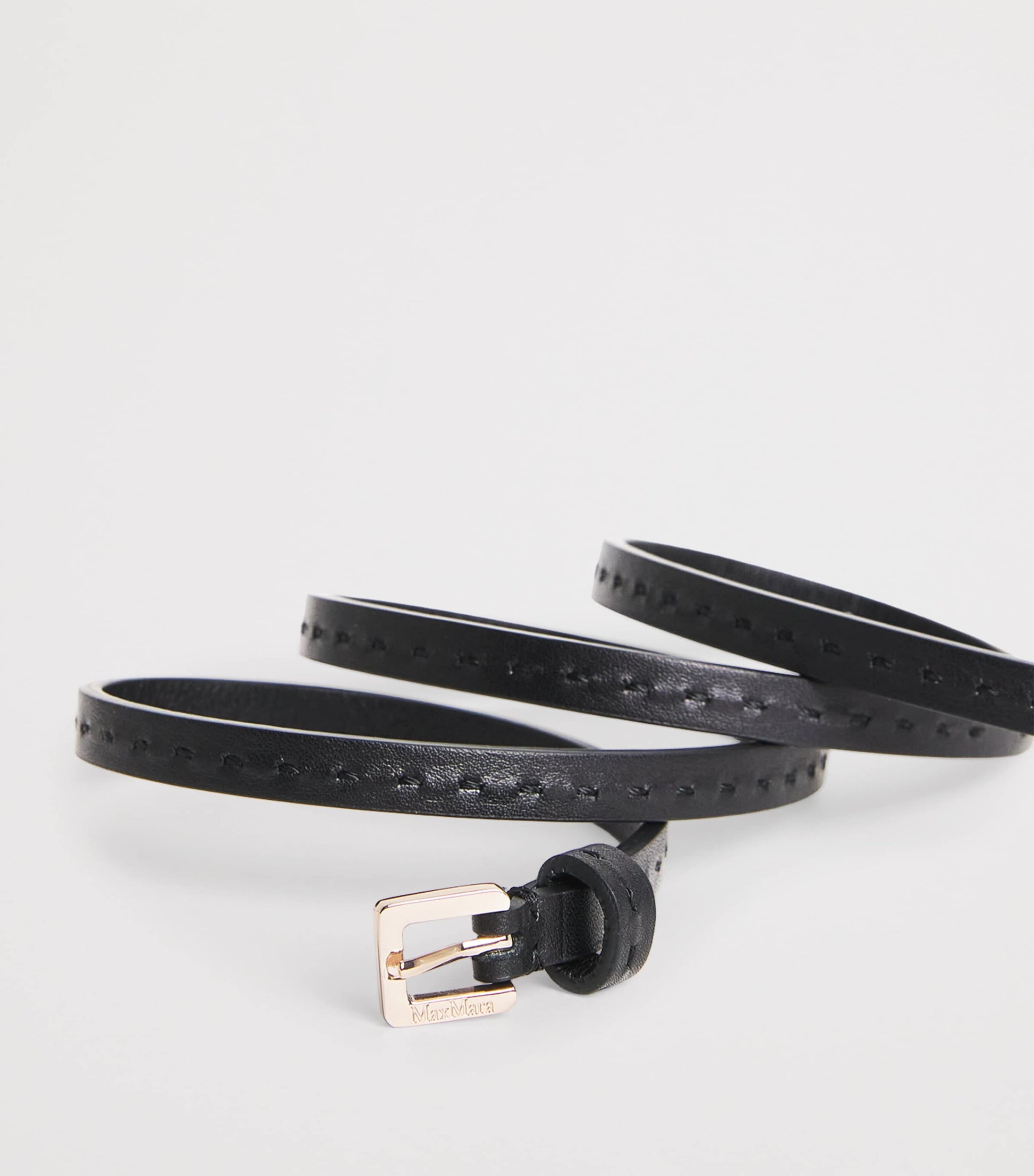Black Leather Logo Belt