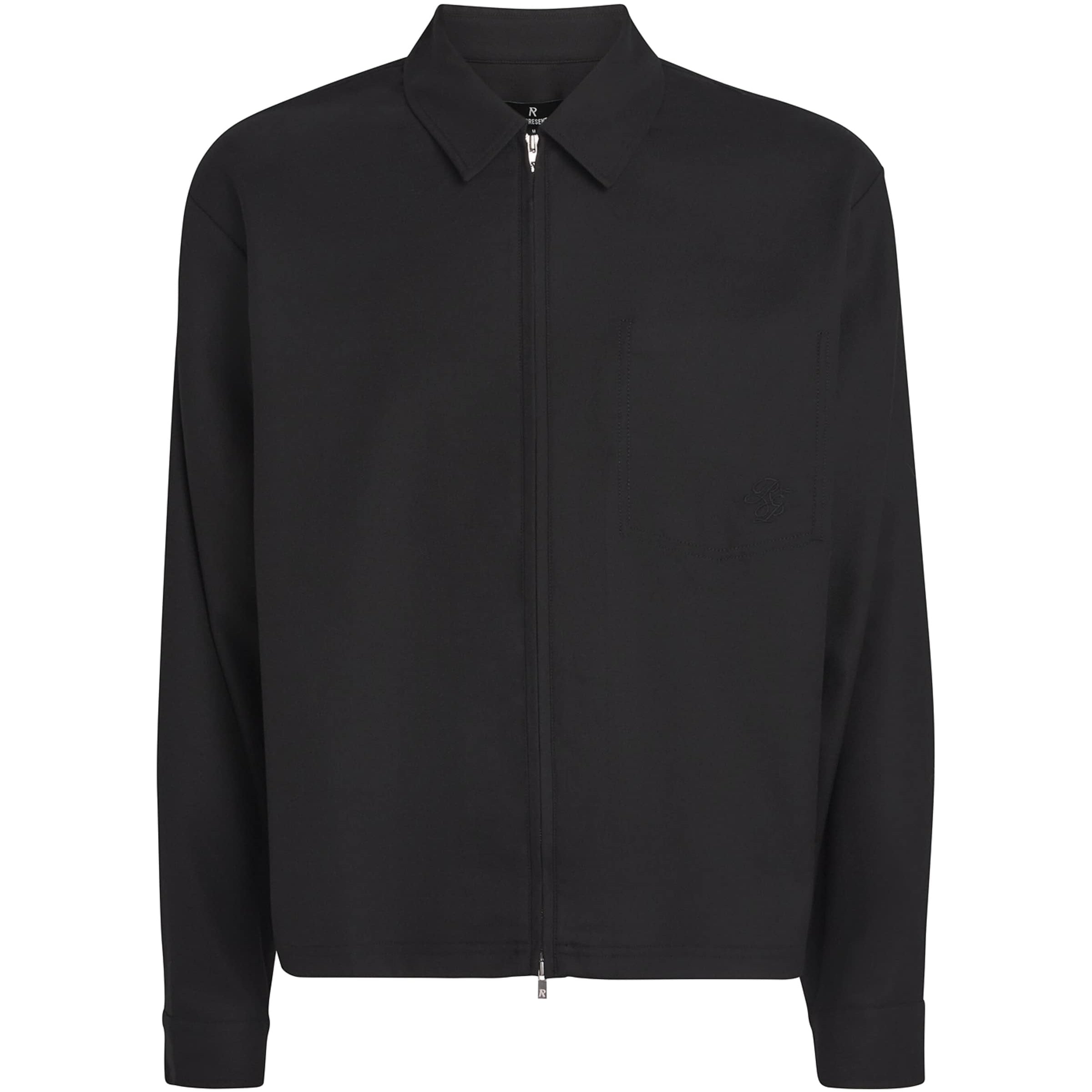 Represent Black Zip-Up Overshirt