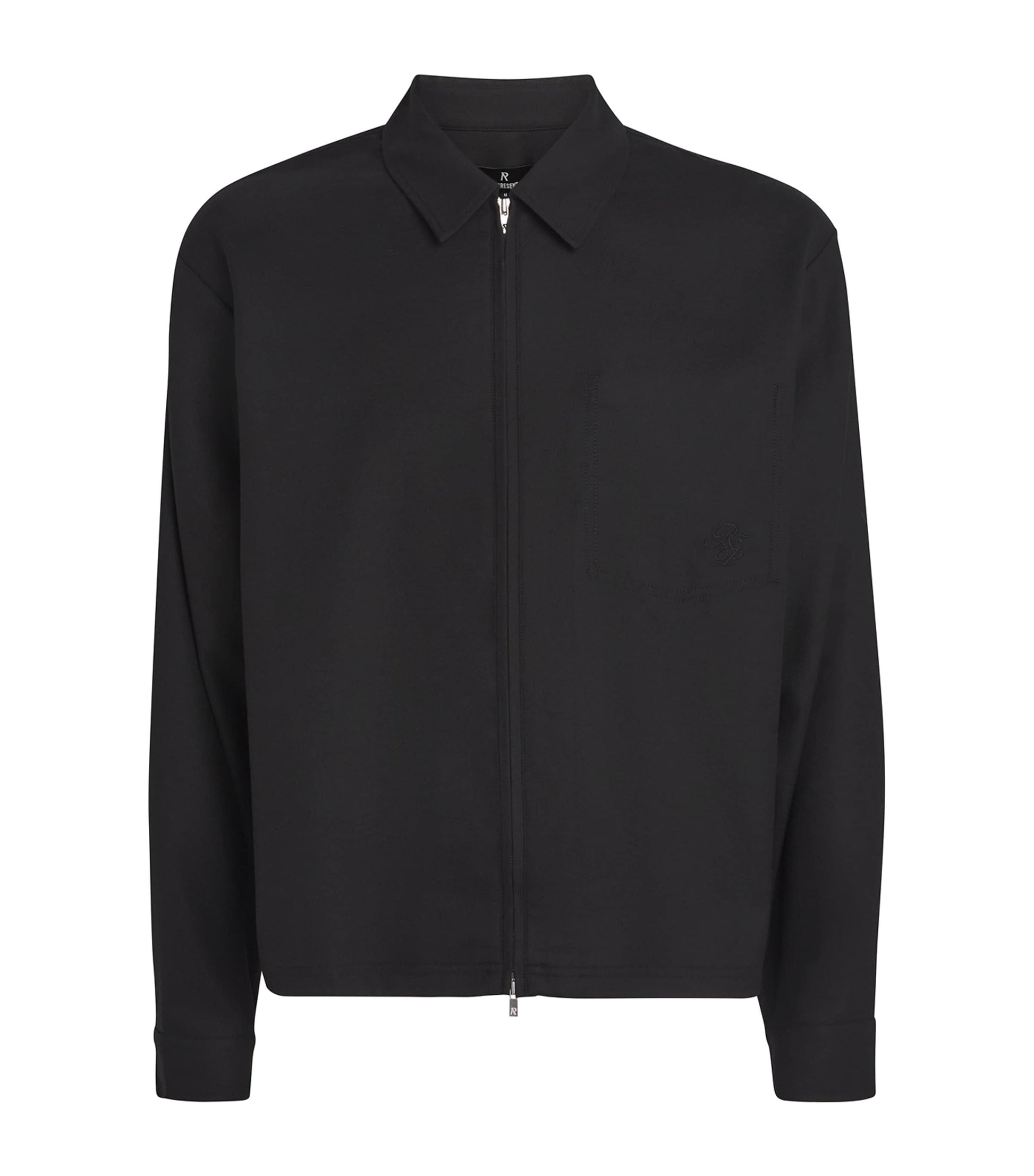 Represent Black Zip-Up Overshirt