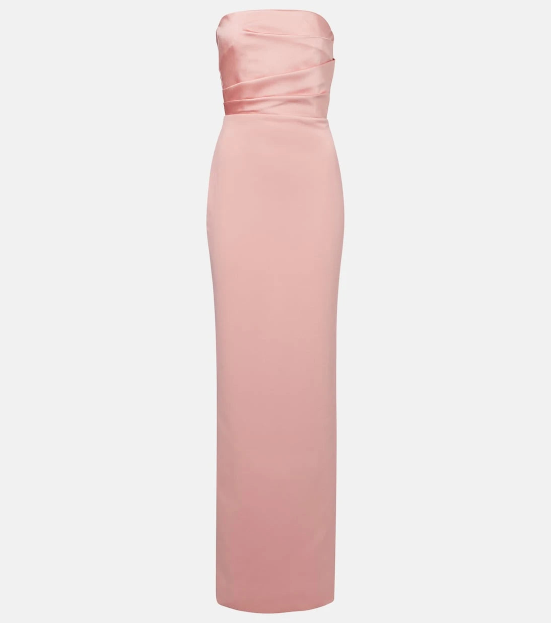 Solace London - Afra crêpe and satin bustier gown