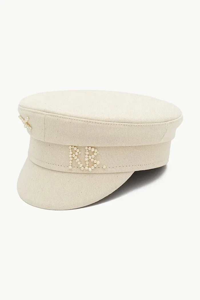 RUSLAN BAGINSKIY шапка дамска от памук Baker Boy Cap