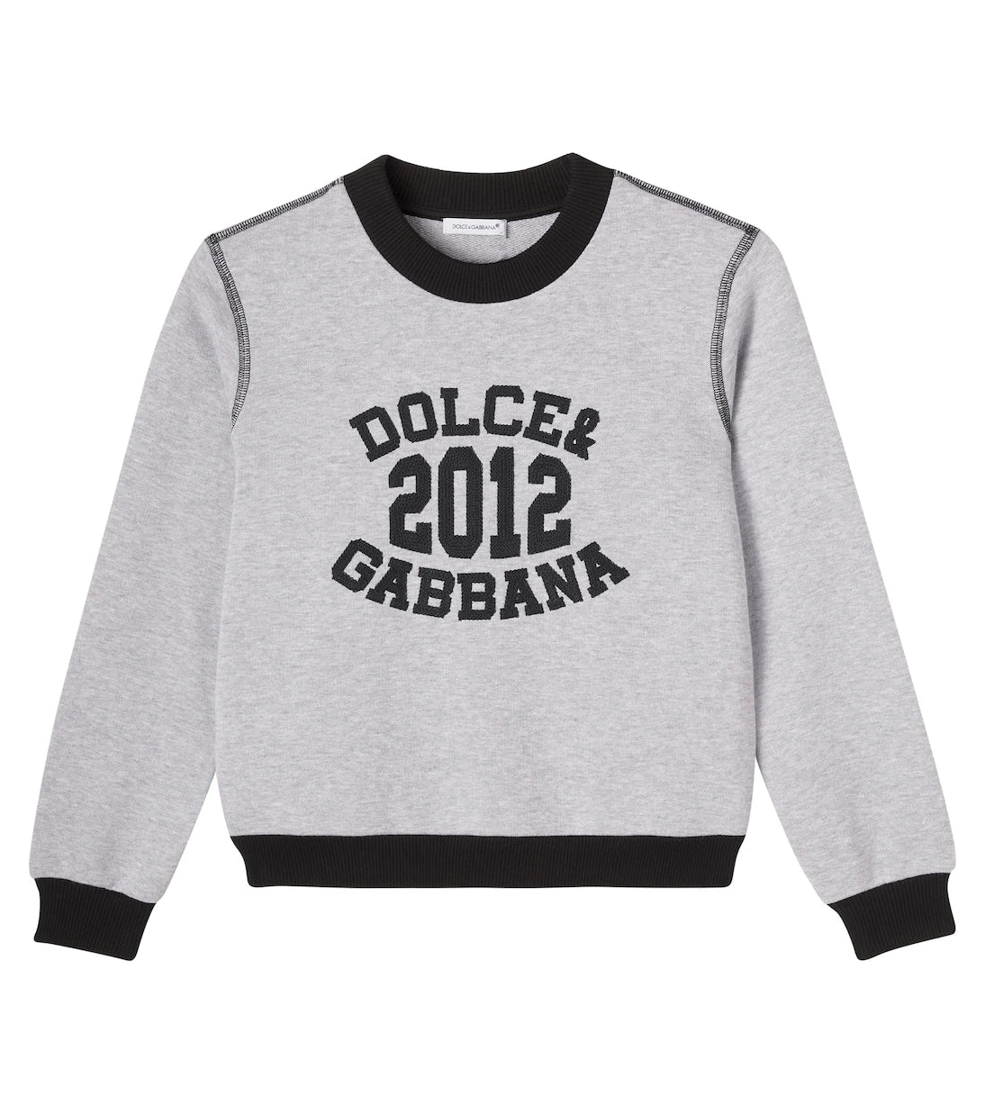 Dolce&Gabbana Kids - سويت شيرت من القطن والصوف بشعار الماركة