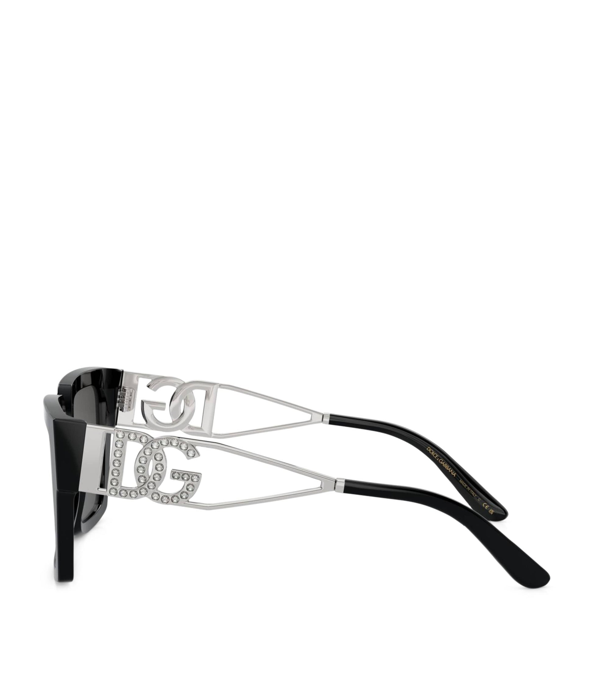 Black Square Logo Sunglasses