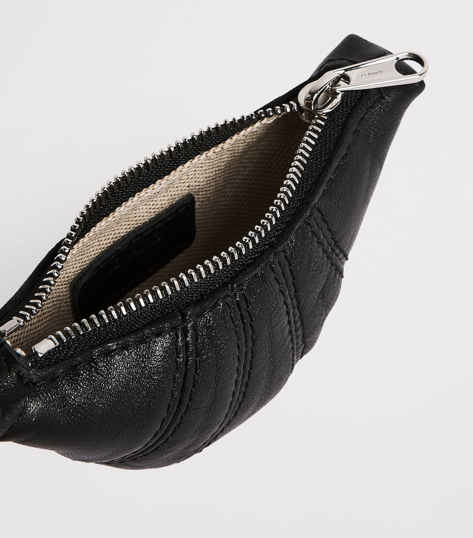 Black Nappa Leather Croissant Keyring