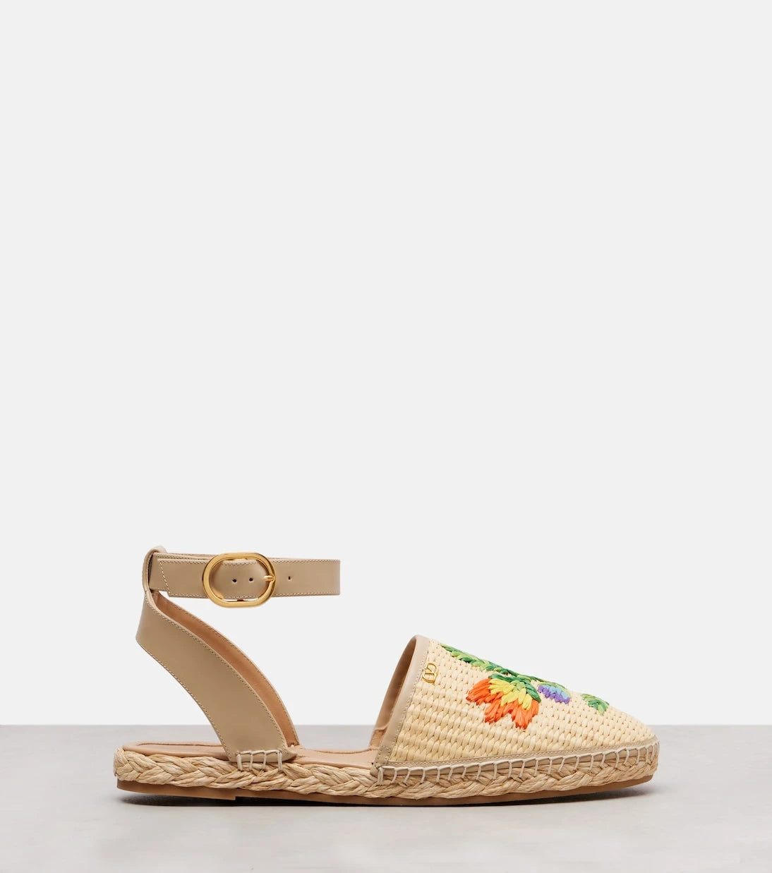 Valentino Garavani - Bribri embroidered raffia espadrilles
