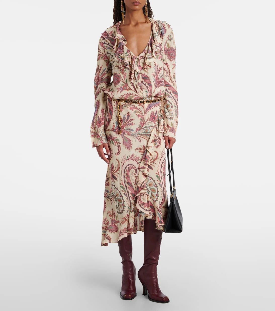 Etro - Studded leather knee-high boots