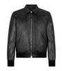 Black Leather Bomber Jacket