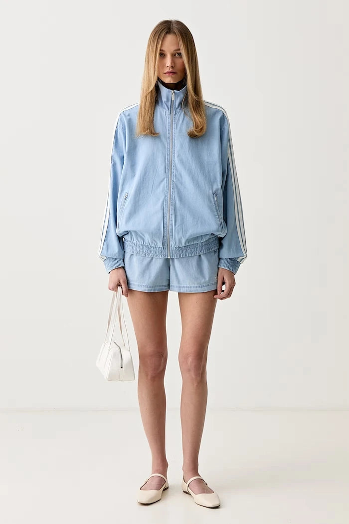 adidas Originals kadın denim fermuarlı sweatshirt