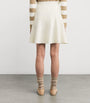 White Virgin Wool Knit Midi Skirt