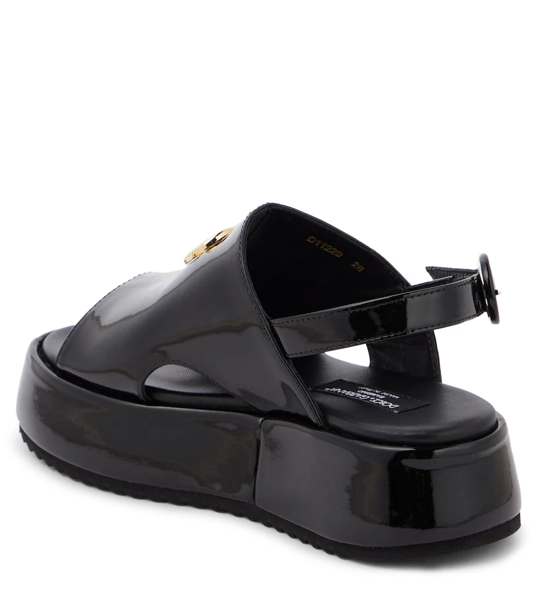 Dolce&Gabbana Kids - صنادل بلاتفورم جلد لامع DG