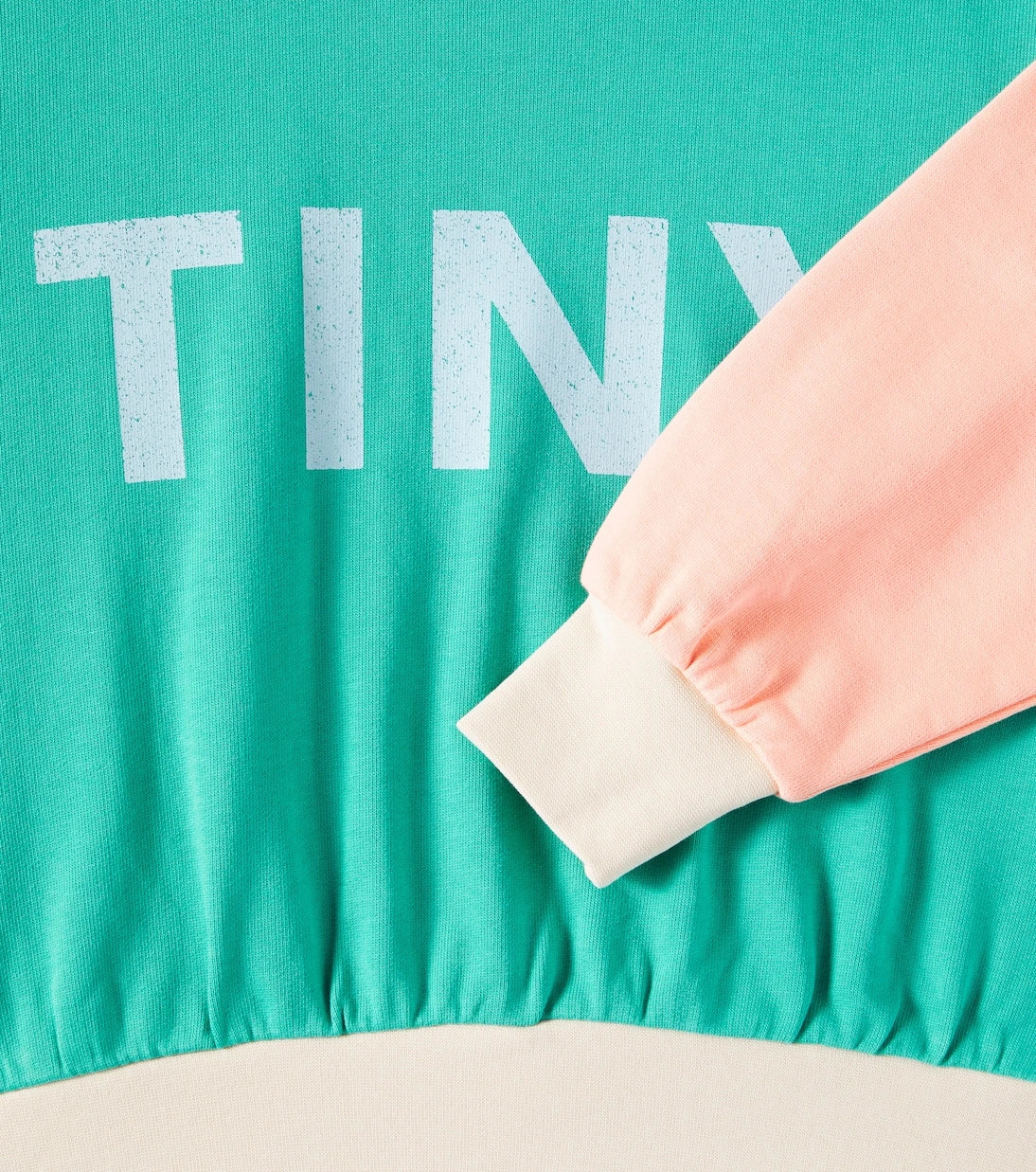 Tinycottons - سويت شيرت من القطن جيرسيه بنمط كتل الألوان وشعار الماركة