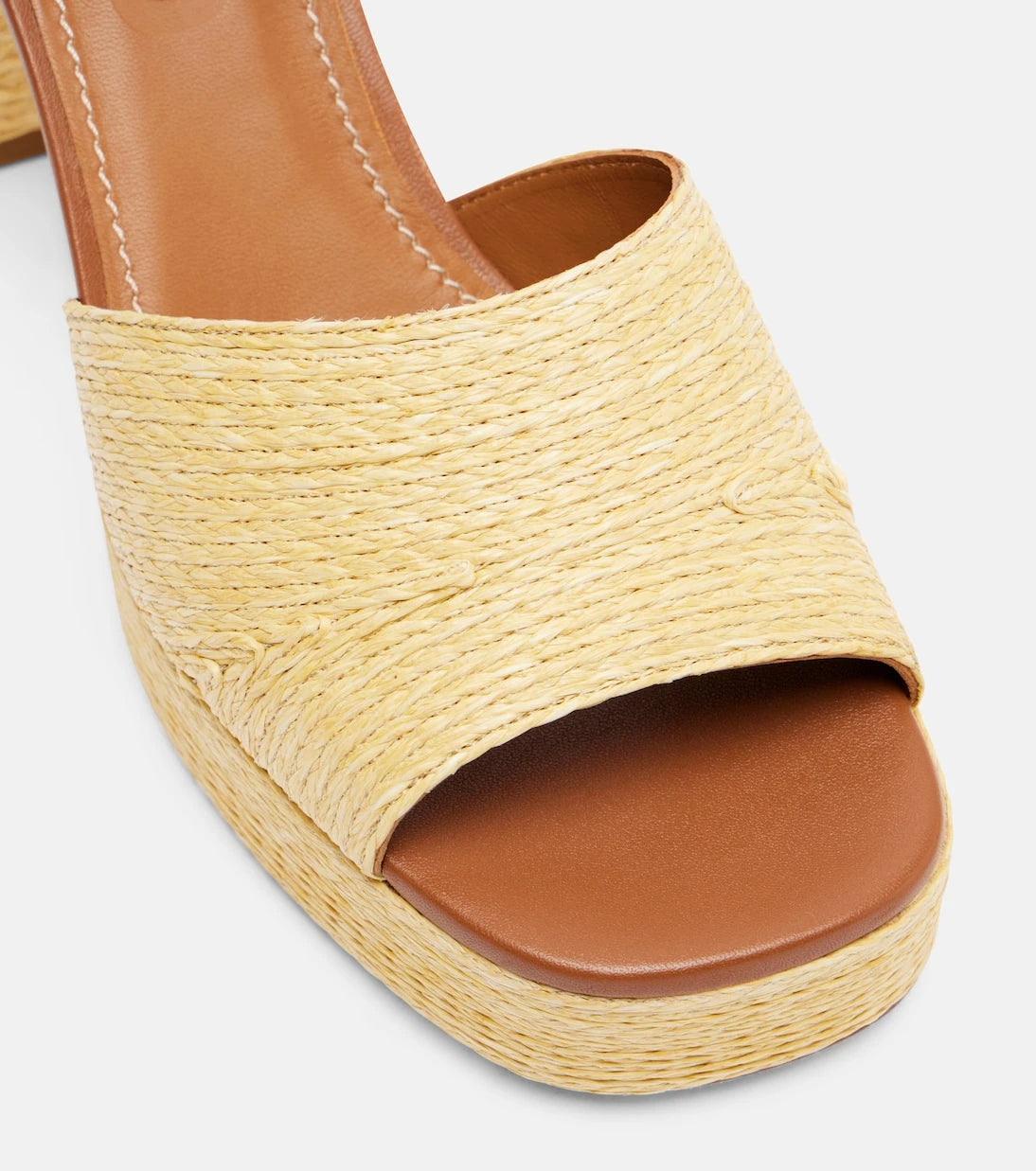 Staud - Jodie raffia and leather platform sandals