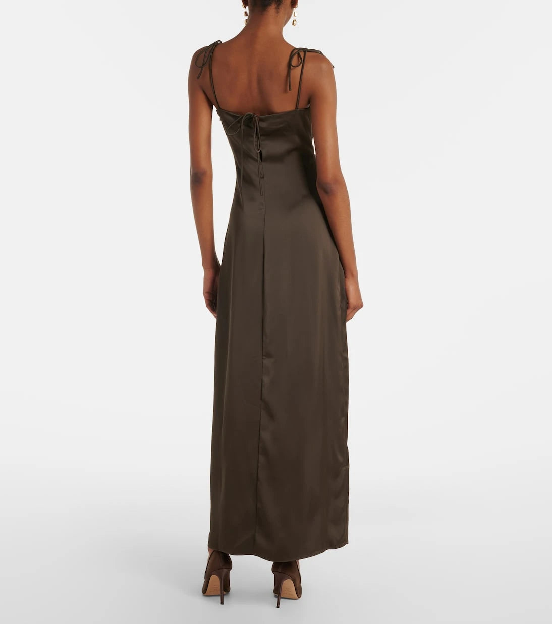 Rotate - Ruched satin maxi dress