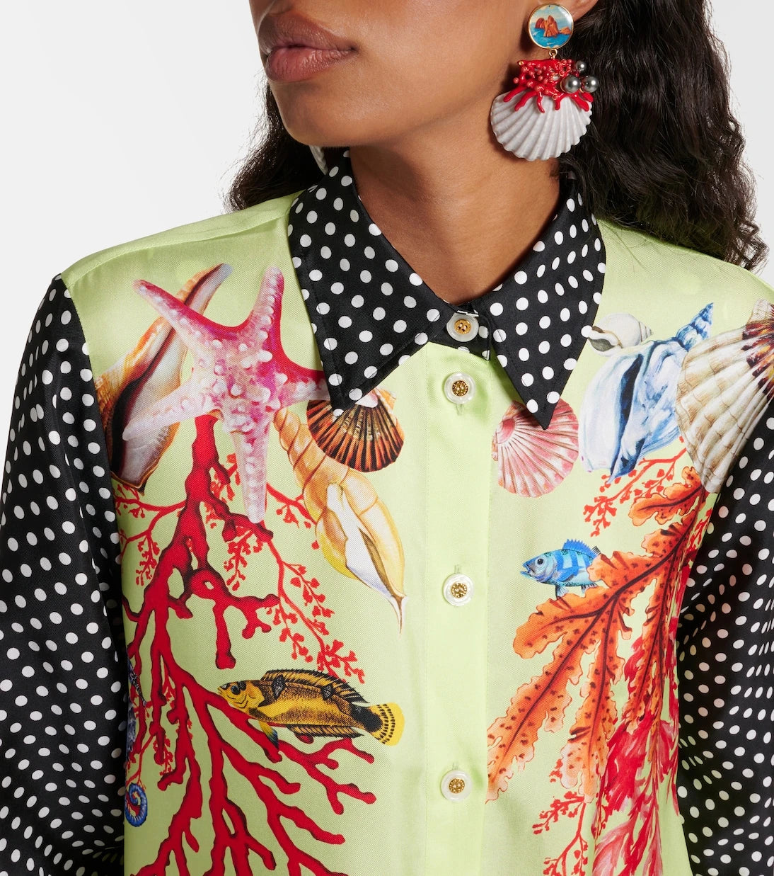 Dolce&Gabbana - Capri printed silk satin shirt dress