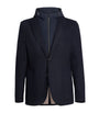Navy Hooded Wool-Blend Blazer
