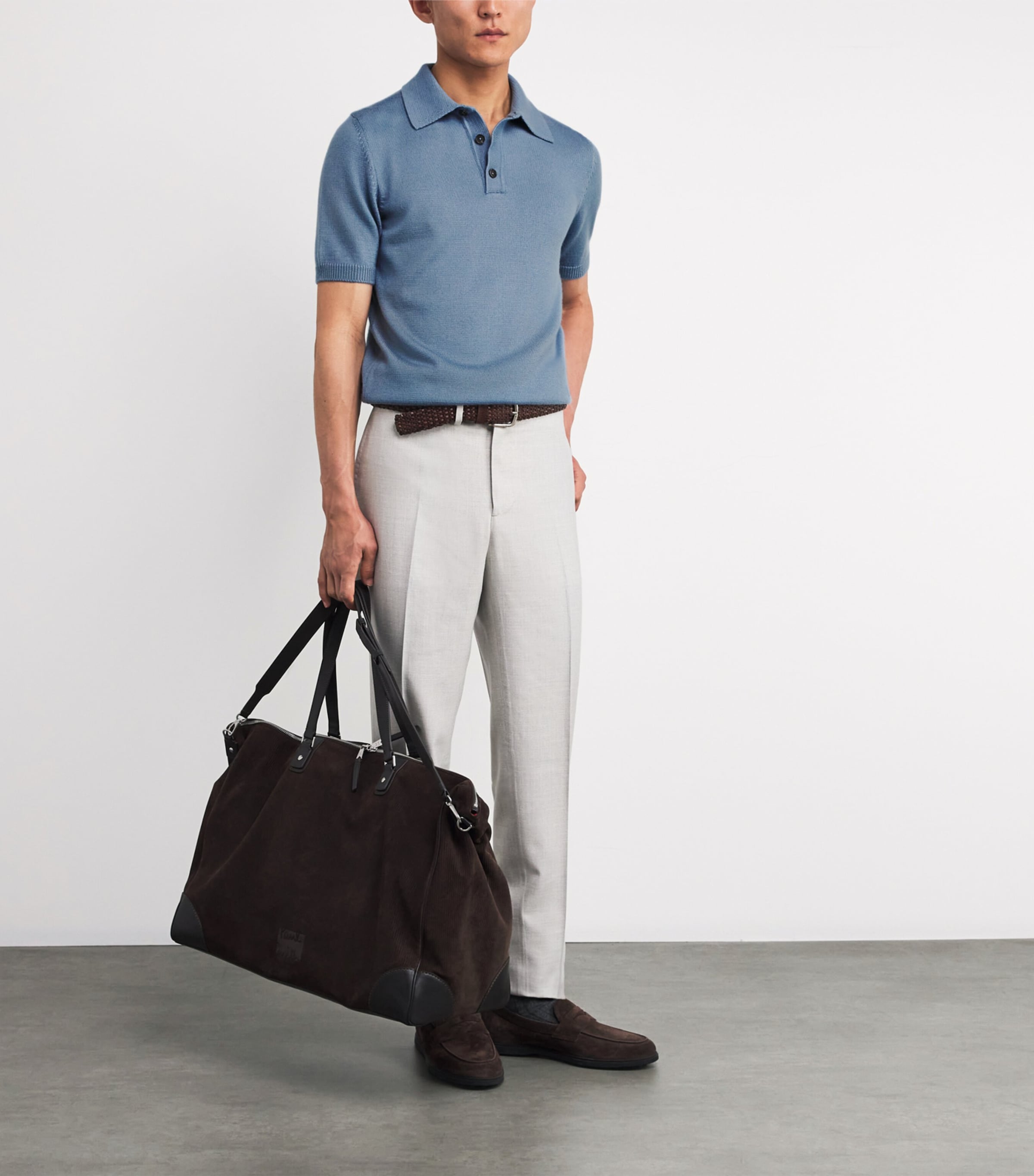 Isaia Cashmere-Silk Knit Polo Shirt