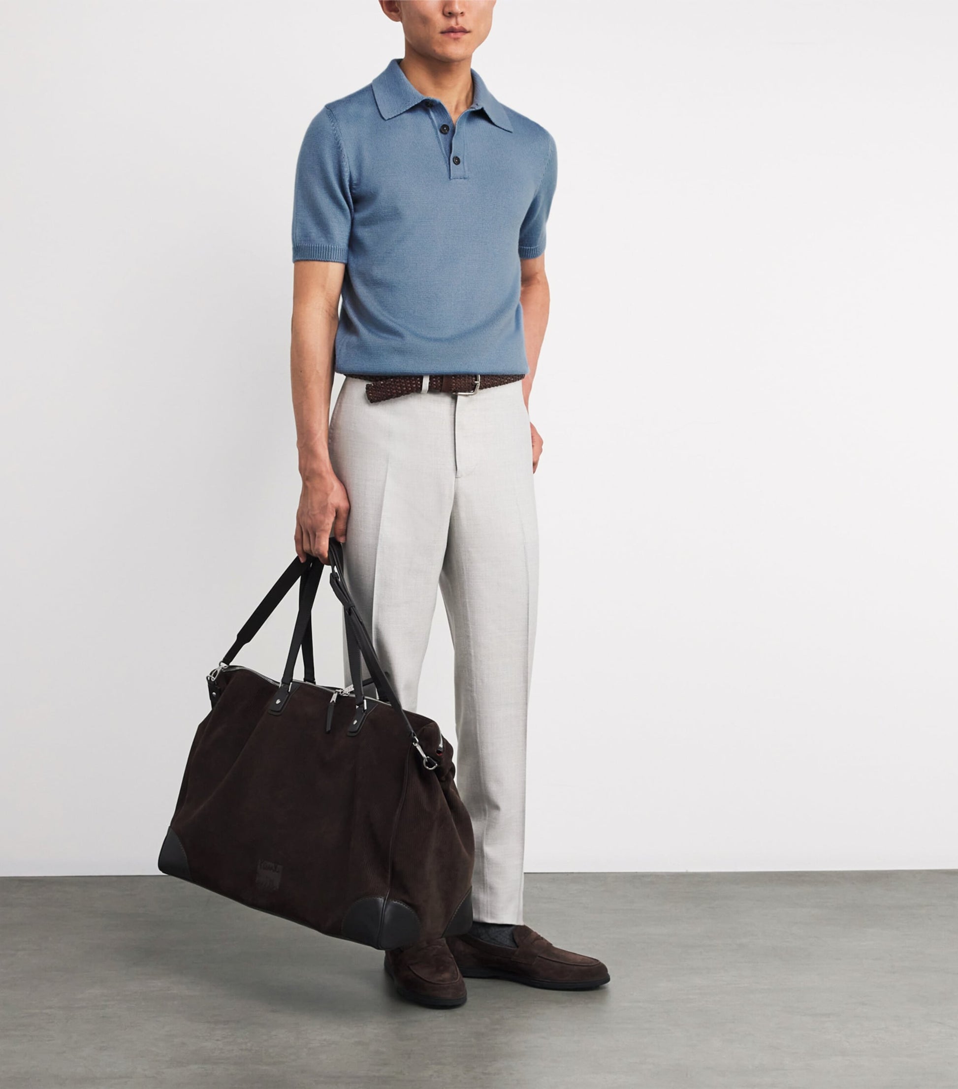 Isaia Cashmere-Silk Knit Polo Shirt