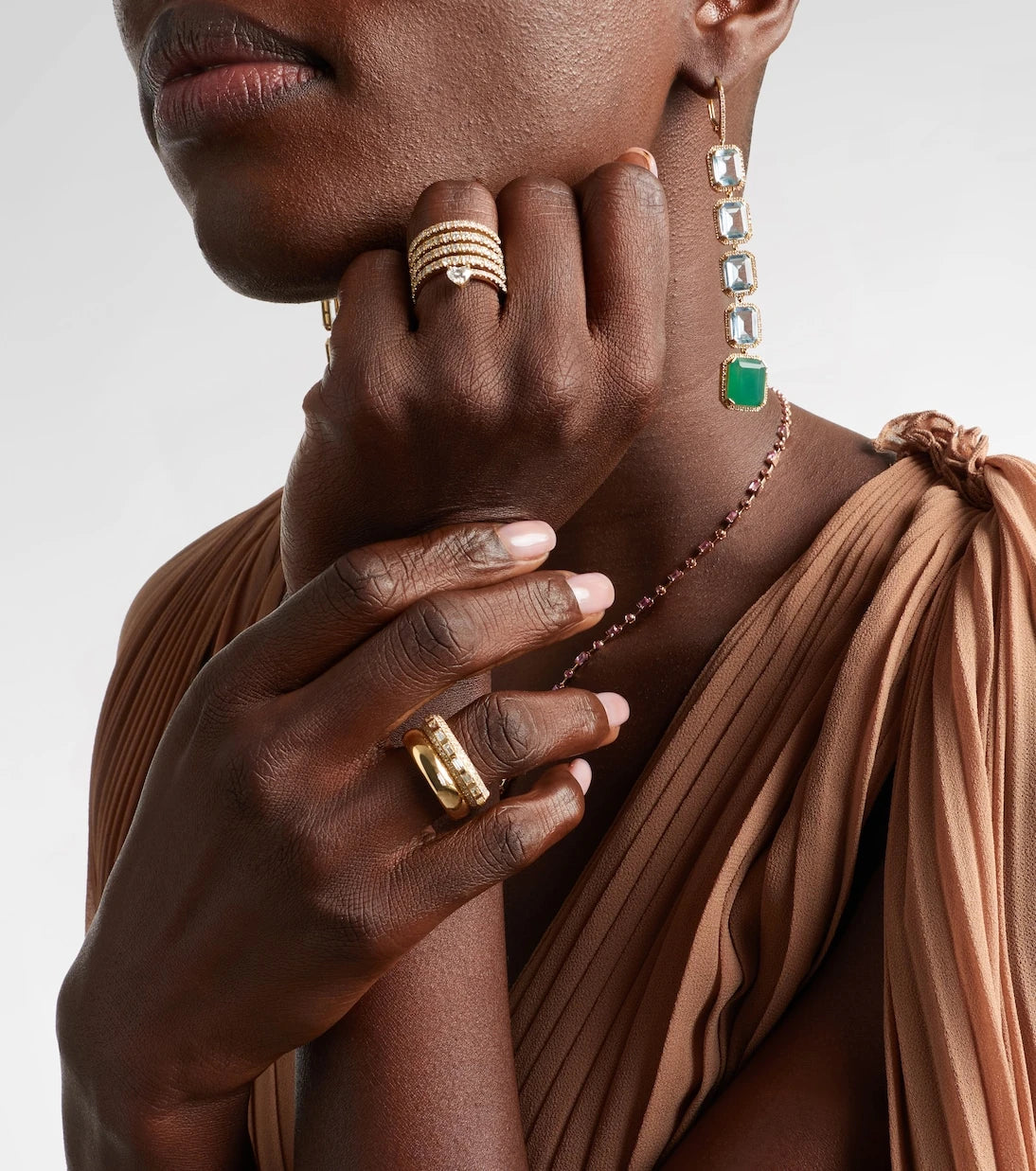 Shay Jewelry - خاتم Orbit من الذهب عيار 18 قيراطًا مرصّع بالألماس