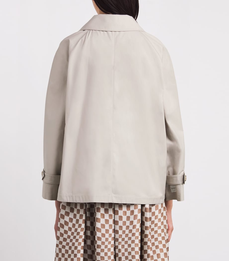 Max Mara White Cotton-Blend Trench Coat