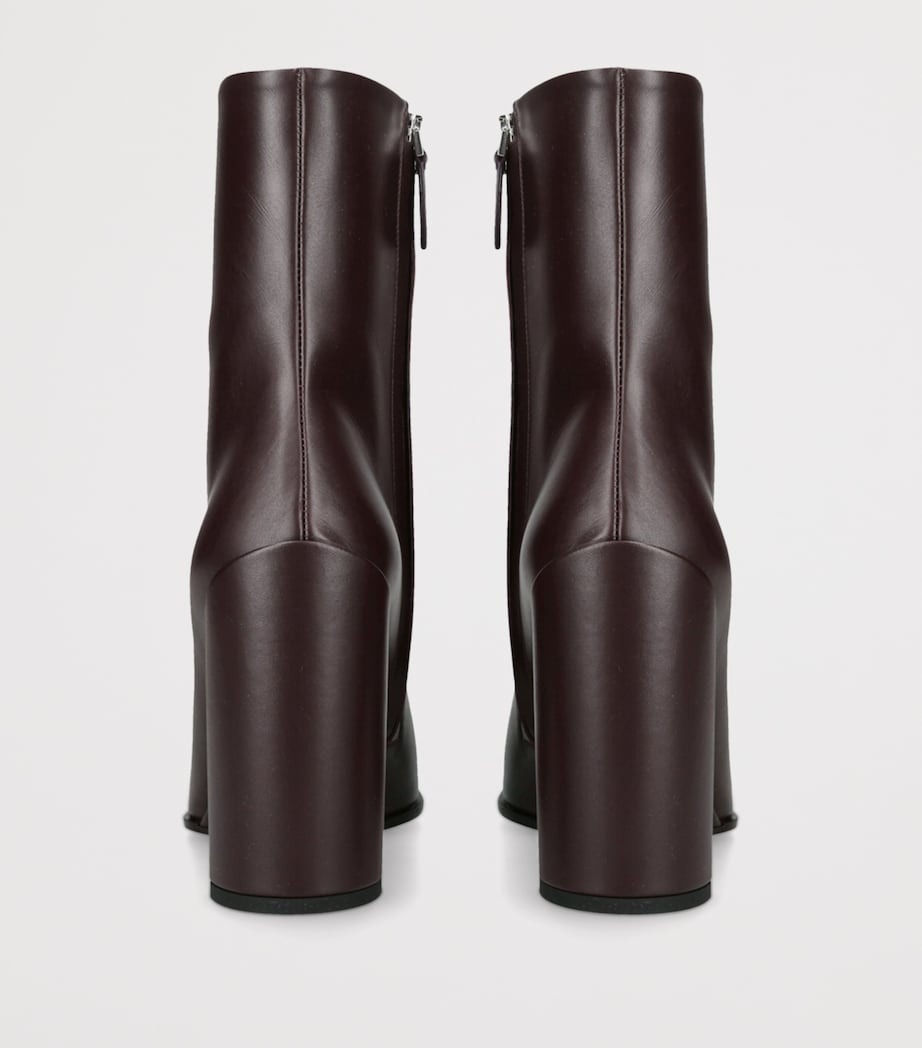 Alaïa Brown Leather Square-Toe Ankle Boots 90