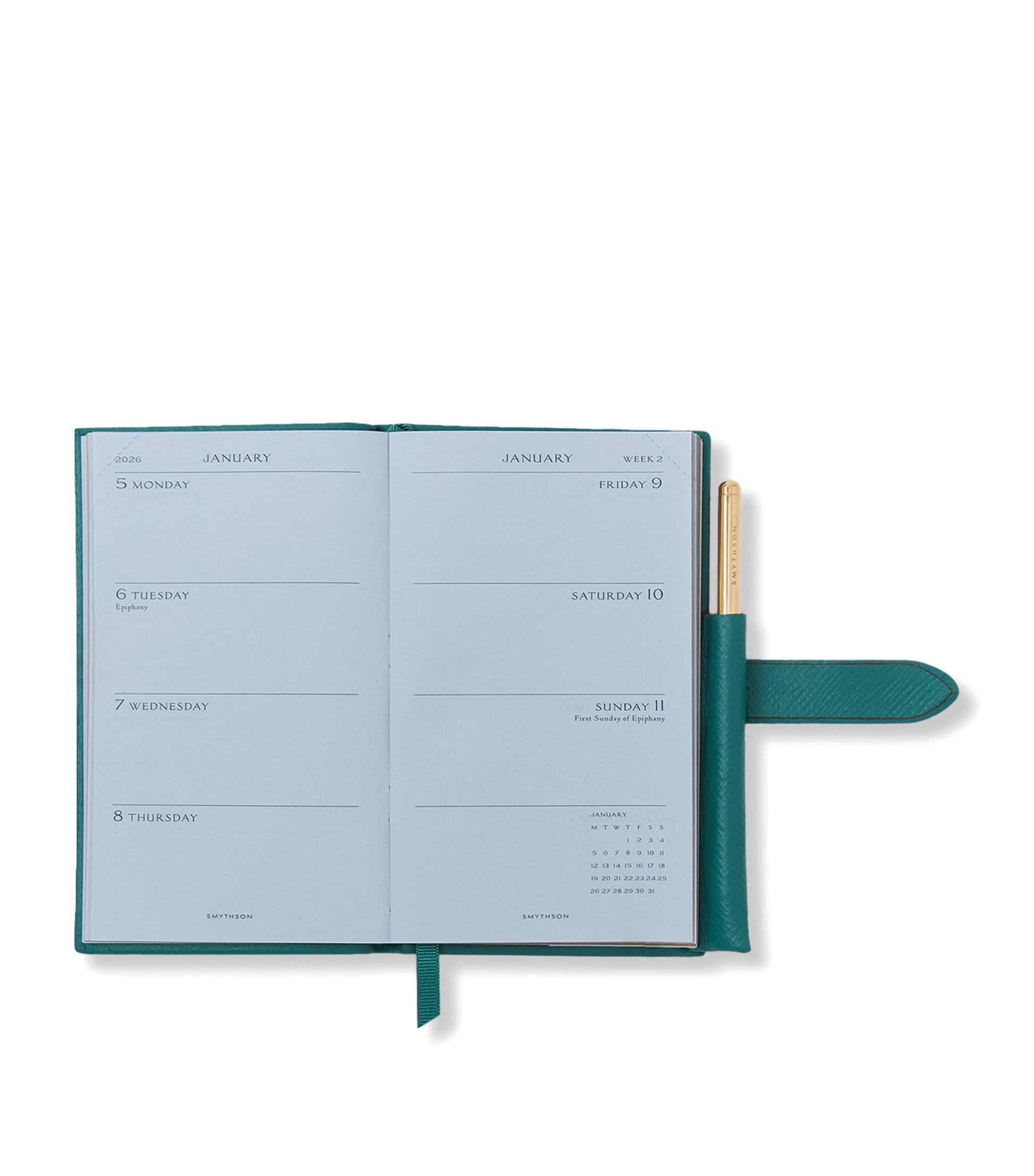 Panama Leather 2026 Diary with Pencil