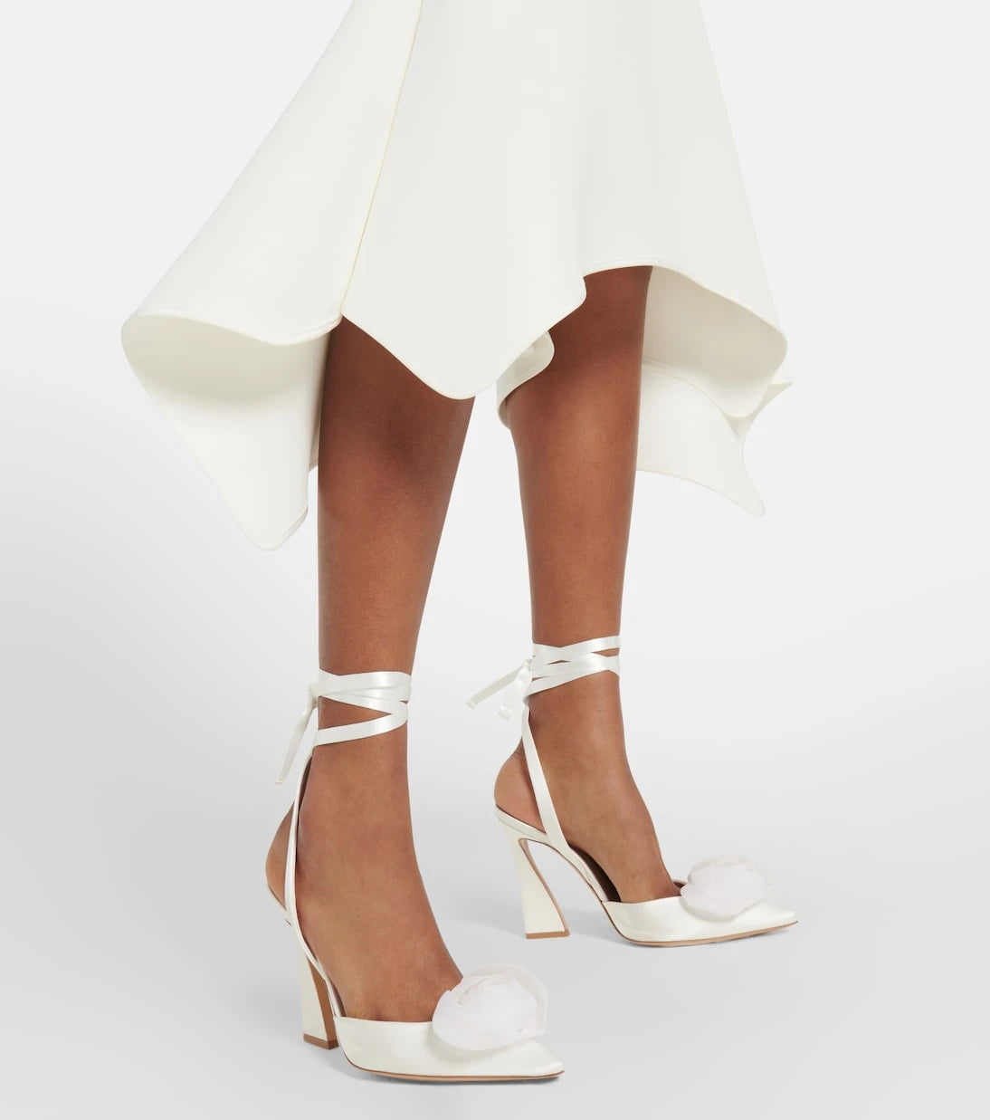 Gianvito Rossi - Flower-embellished satin pumps