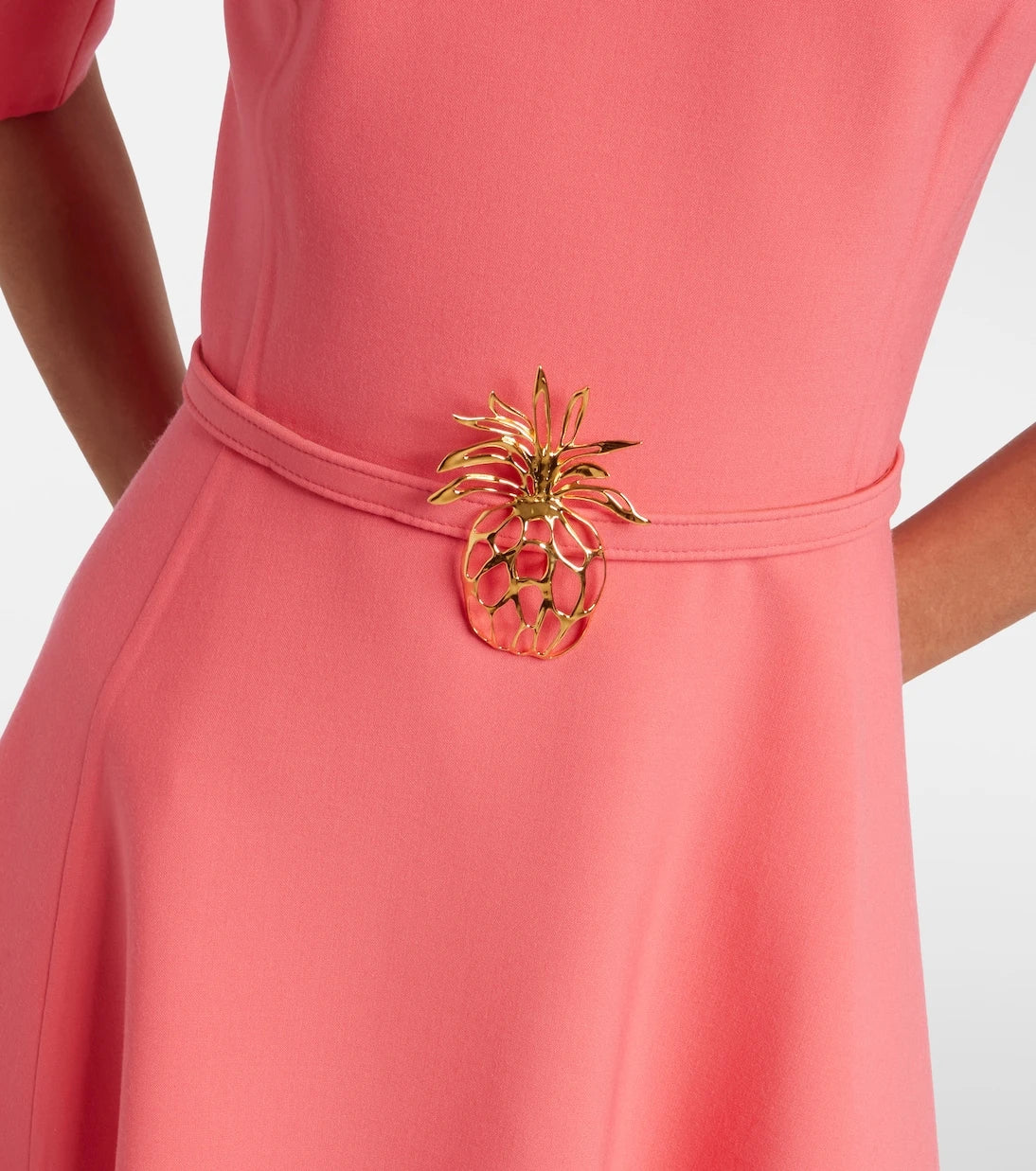 Oscar de la Renta - Belted wool-blend midi dress