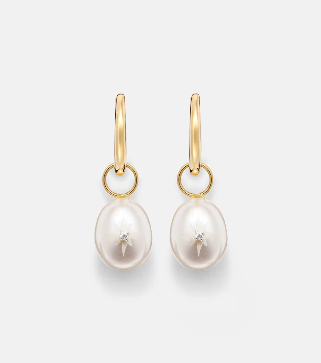 Mateo - 14kt gold drop earrings with pearls and diamonds