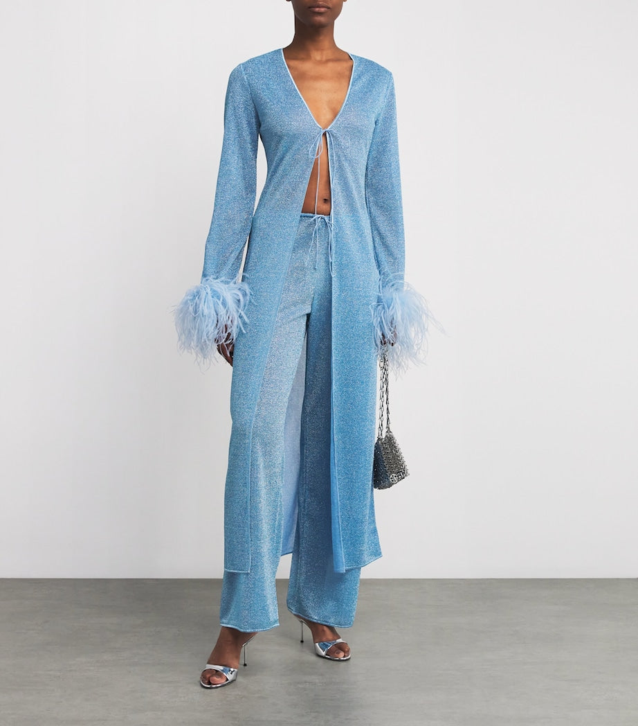 Oséree Blue Lumiere Plumage Kaftan