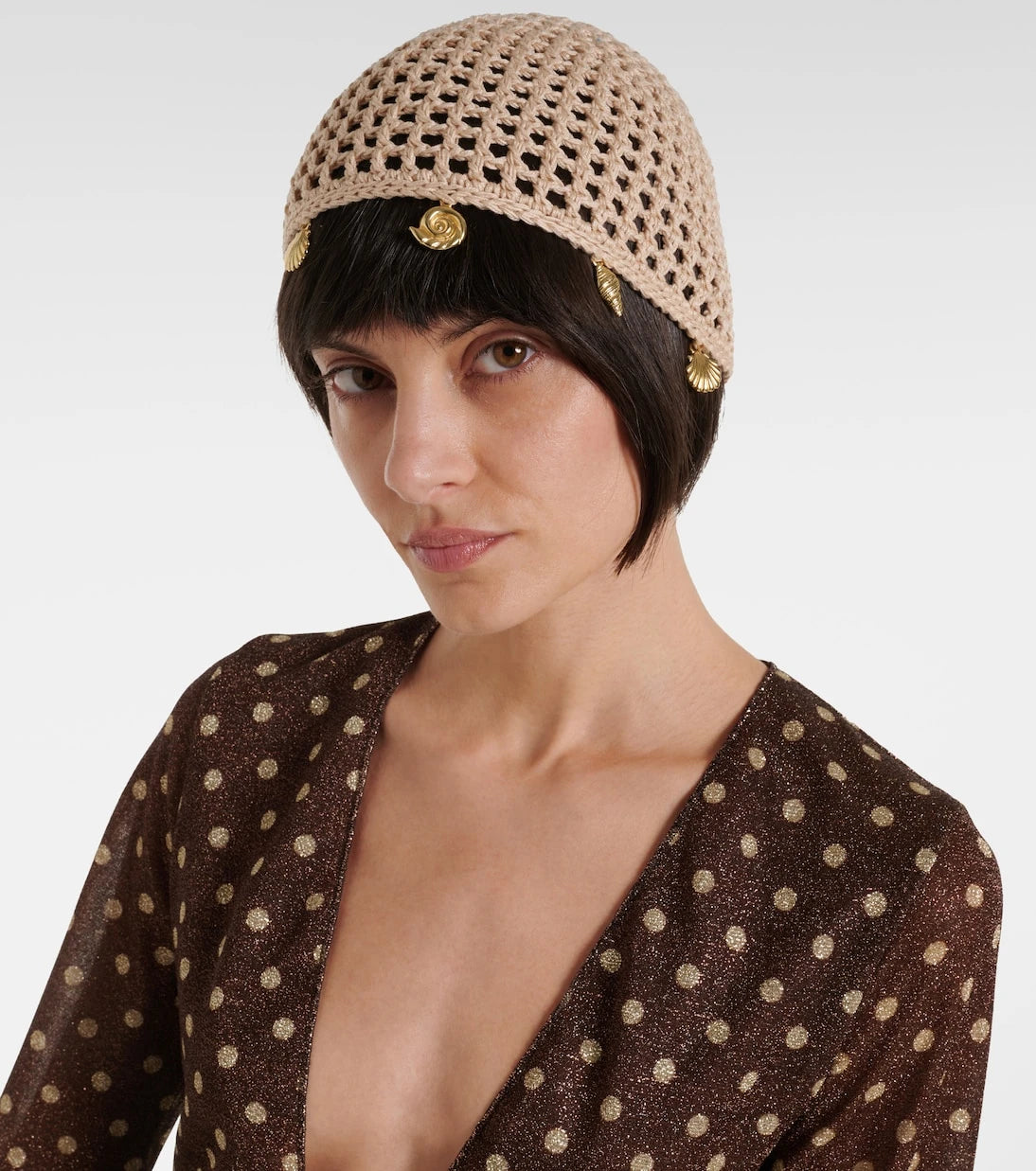 Oséree - Embellished crochet cotton hat