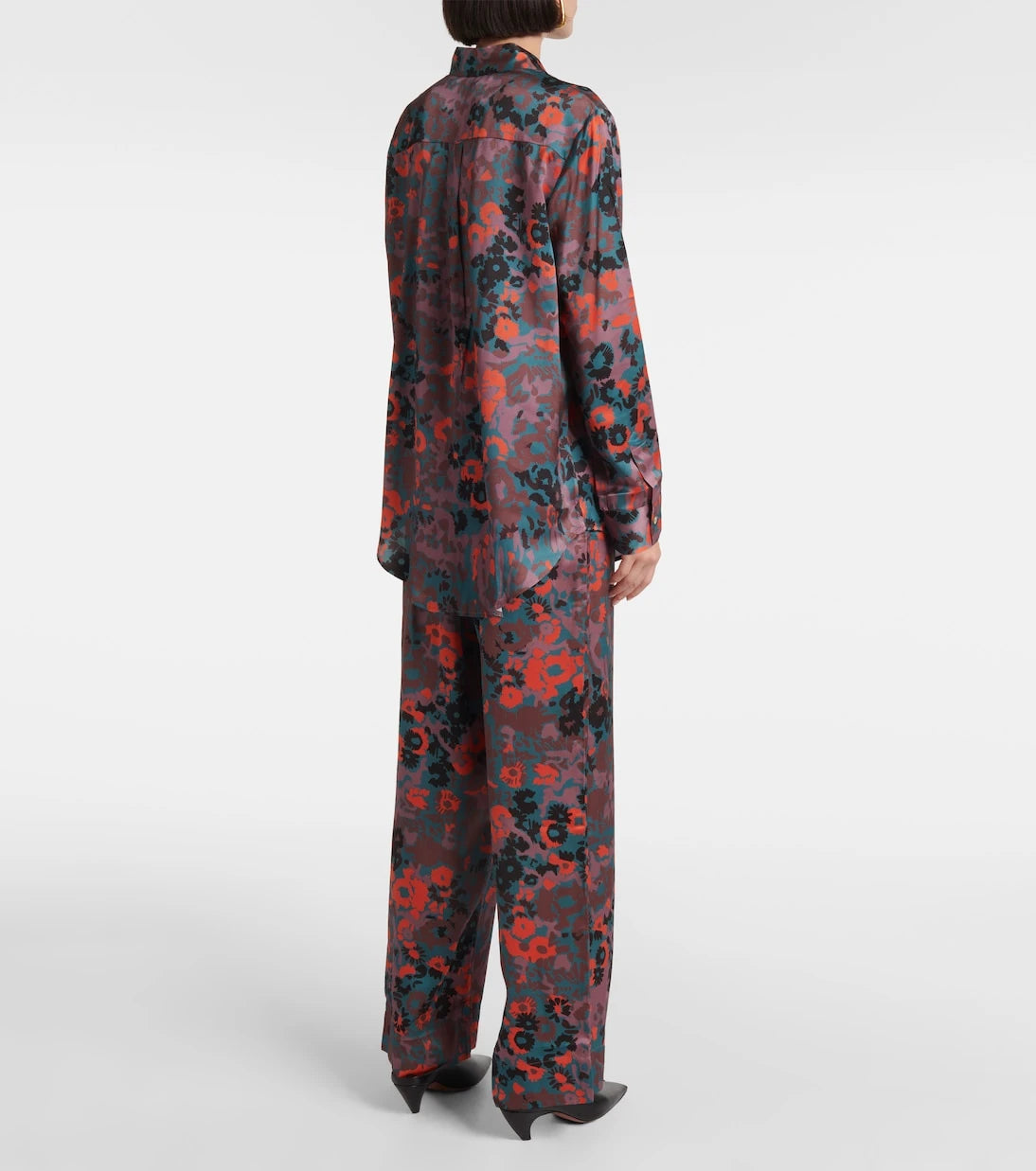 Asceno - Printed silk charmeuse shirt