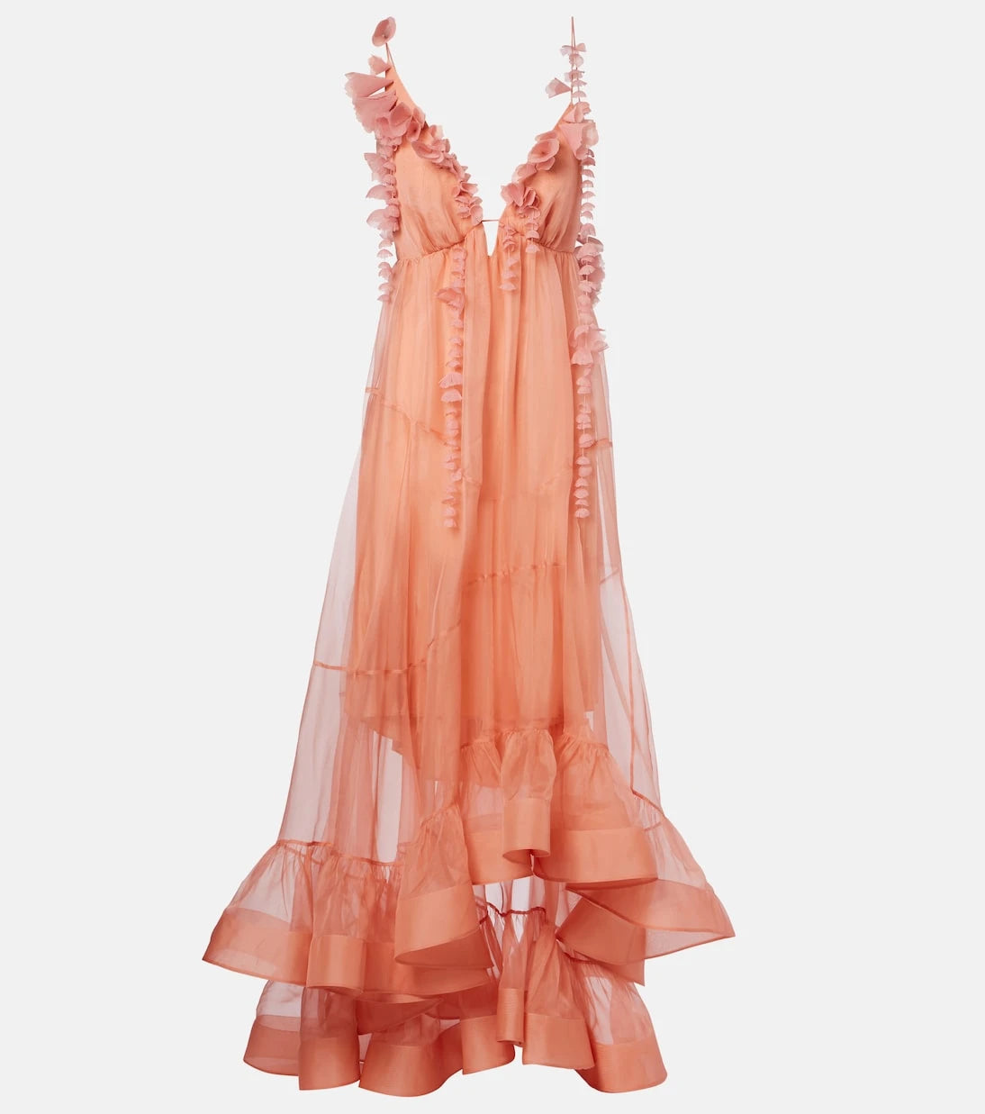 Zimmermann - Como floral-appliqué silk maxi dress