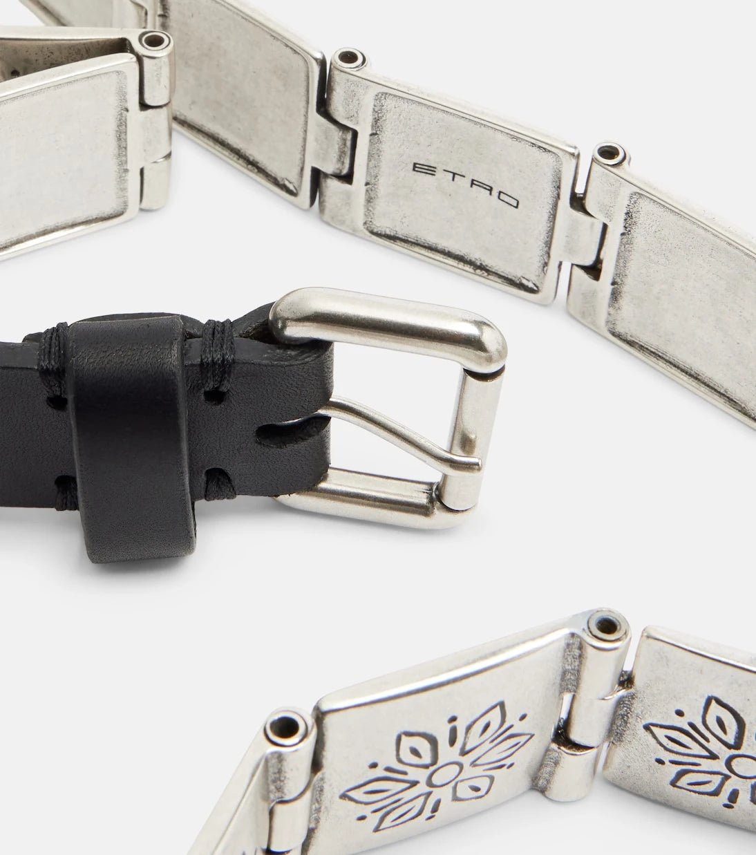 Etro - Leather-trimmed belt