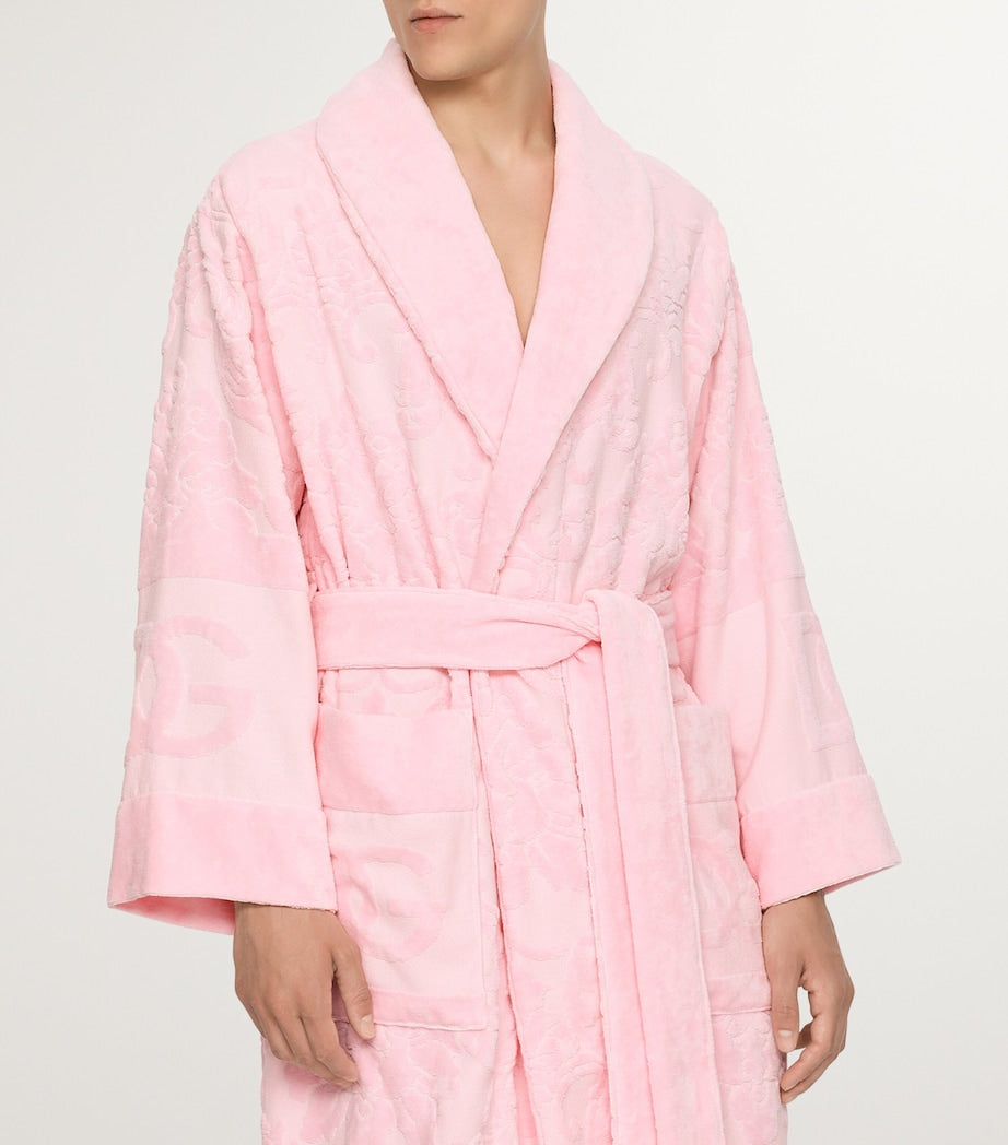 Dolce & Gabbana Casa Terry Cotton DG Logo Robe